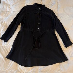 ALL SAINTS BLACK SANKO DENIM DRESS